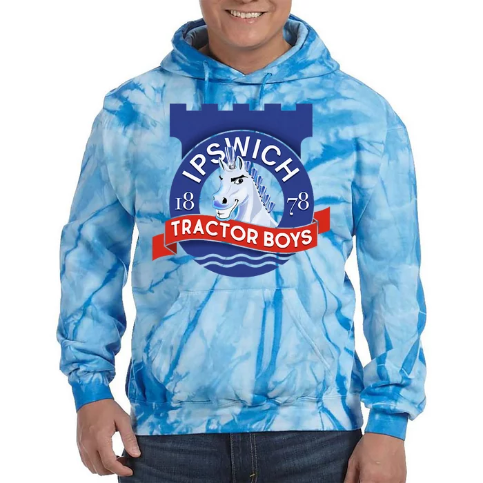 Ipswich Town Fan Tractor Boy Suffolk Punch Badge Tie Dye Hoodie