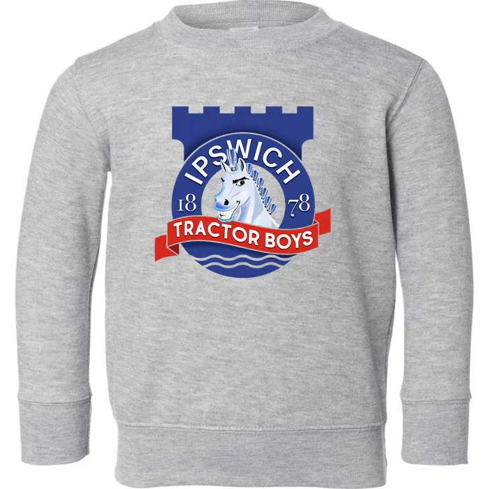 Ipswich Town Fan Tractor Boy Suffolk Punch Badge Toddler Sweatshirt