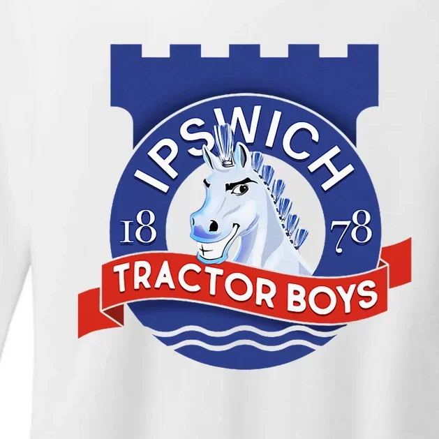 Ipswich Town Fan Tractor Boy Suffolk Punch Badge Womens CVC Long Sleeve Shirt