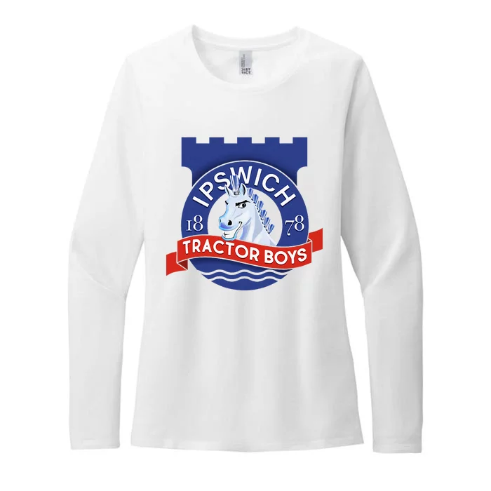 Ipswich Town Fan Tractor Boy Suffolk Punch Badge Womens CVC Long Sleeve Shirt