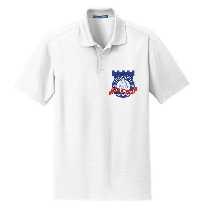 Ipswich Town Fan Tractor Boy Suffolk Punch Badge Dry Zone Grid Performance Polo