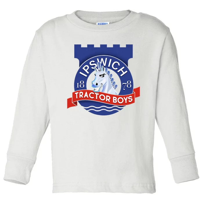 Ipswich Town Fan Tractor Boy Suffolk Punch Badge Toddler Long Sleeve Shirt