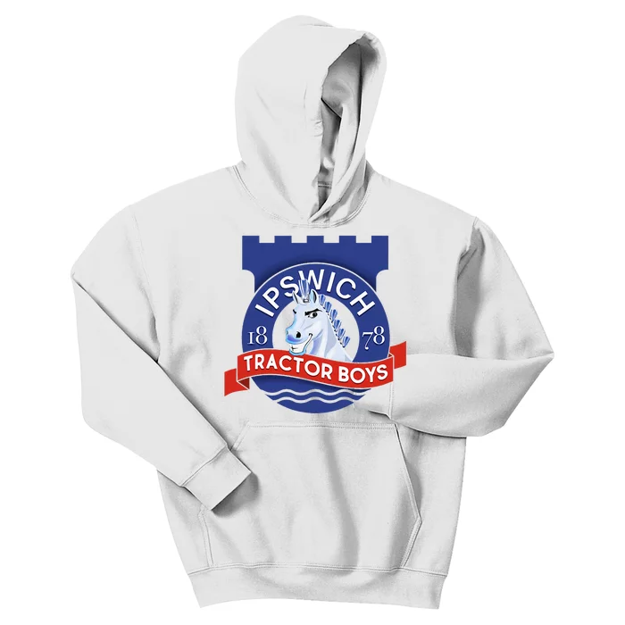 Ipswich Town Fan Tractor Boy Suffolk Punch Badge Kids Hoodie