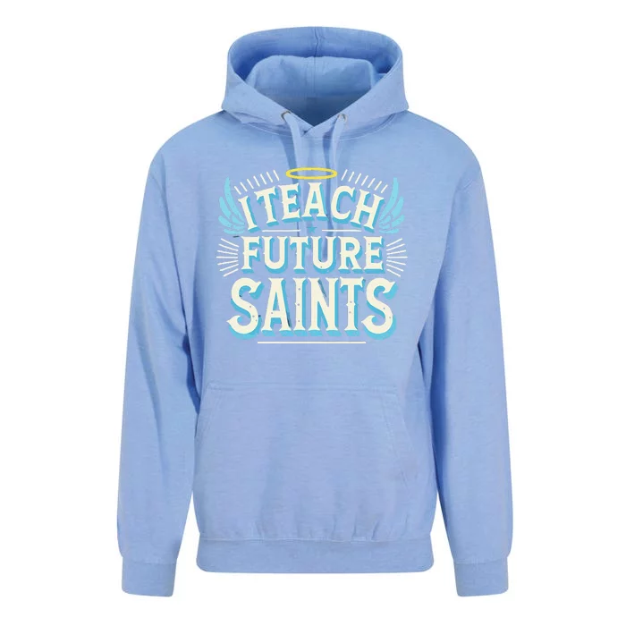 I Teach Future Saints Catholic For Dedicated Teachers Unisex Surf Hoodie