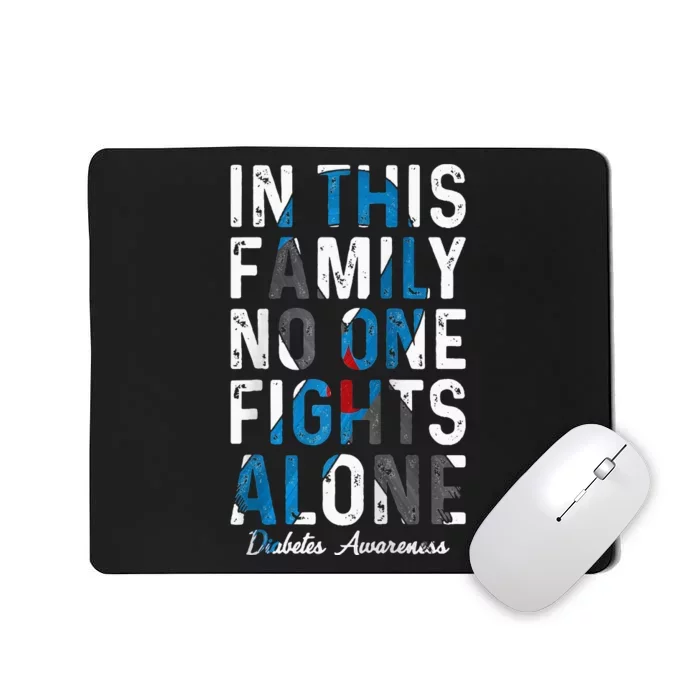 In This Family No One Fight Alone Diabetes Awareness Mousepad