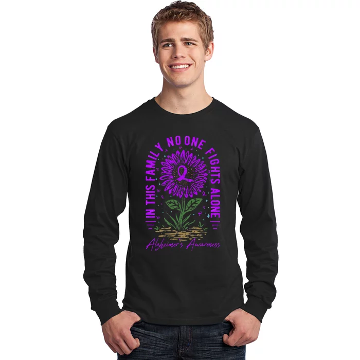 In This Family No One Fight Alone Alzheimer’s Awareness Long Sleeve Shirt