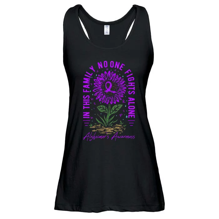 In This Family No One Fight Alone Alzheimer’s Awareness Ladies Essential Flowy Tank