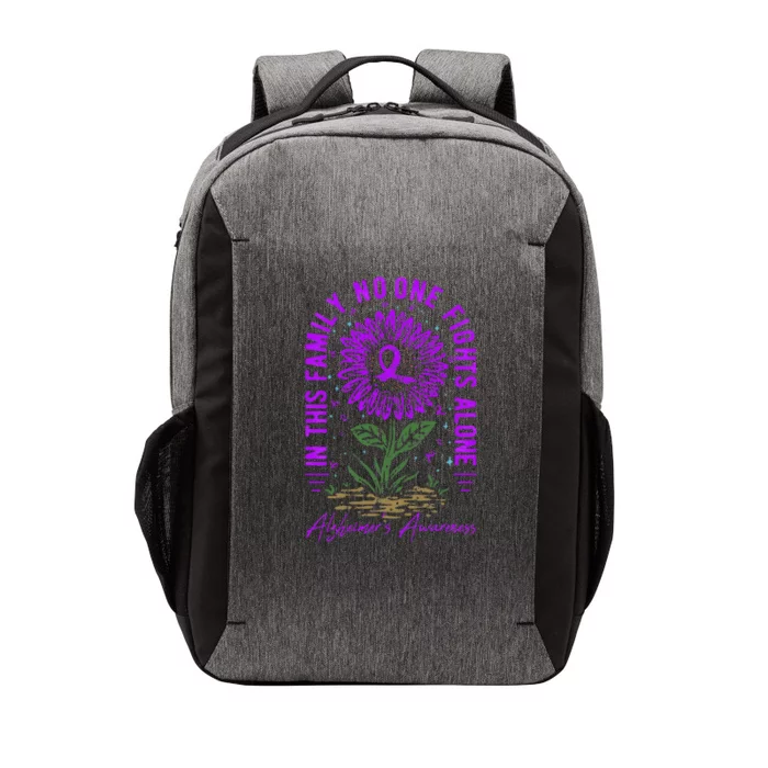 In This Family No One Fight Alone Alzheimer’s Awareness Vector Backpack