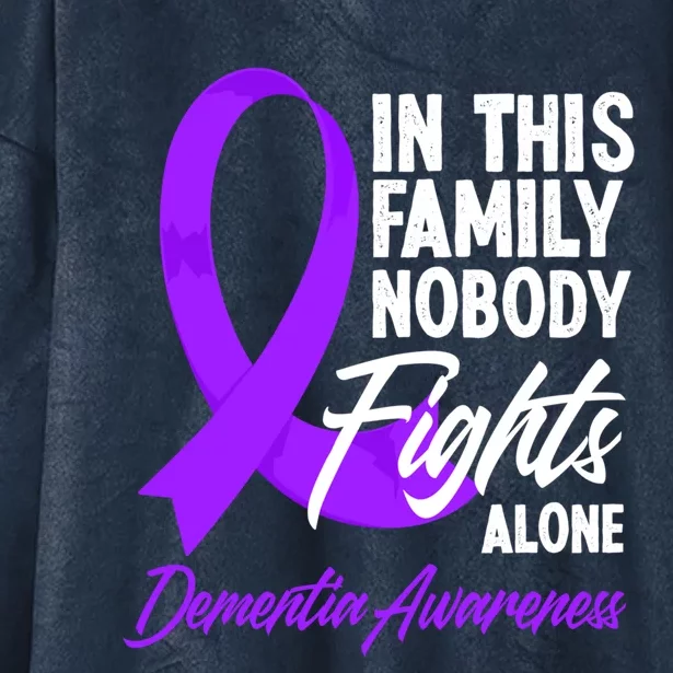 In This Family Nobody Fights Alone Detia Awareness Gift Hooded Wearable Blanket