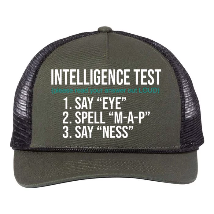 Intelligence Test Funny Message Retro Rope Trucker Hat Cap