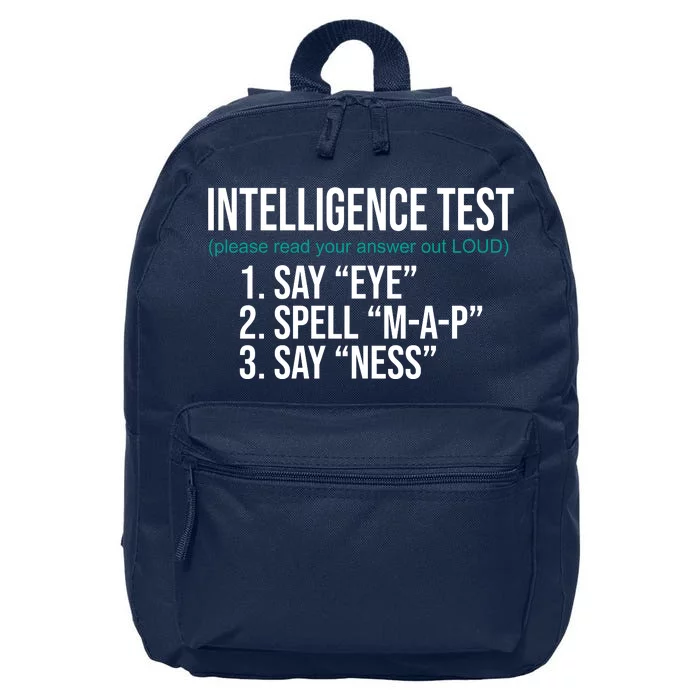 Intelligence Test Funny Message 16 in Basic Backpack