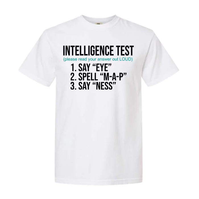 Intelligence Test Funny Message Garment-Dyed Heavyweight T-Shirt