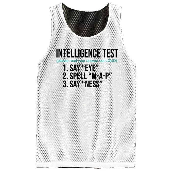 Intelligence Test Funny Message Mesh Reversible Basketball Jersey Tank