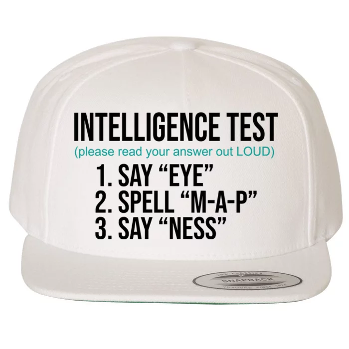 Intelligence Test Funny Message Wool Snapback Cap