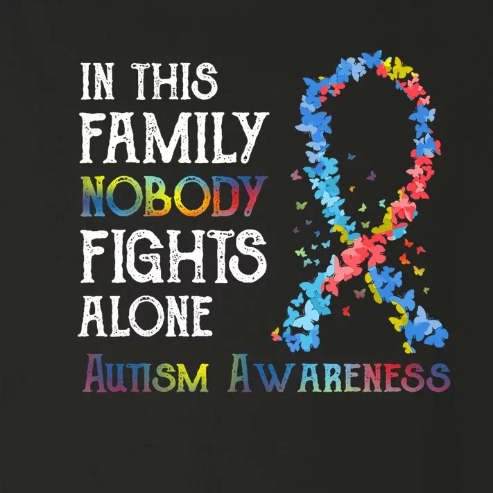 In This Family Nobody Fights Alone Autism Toddler Long Sleeve Shirt