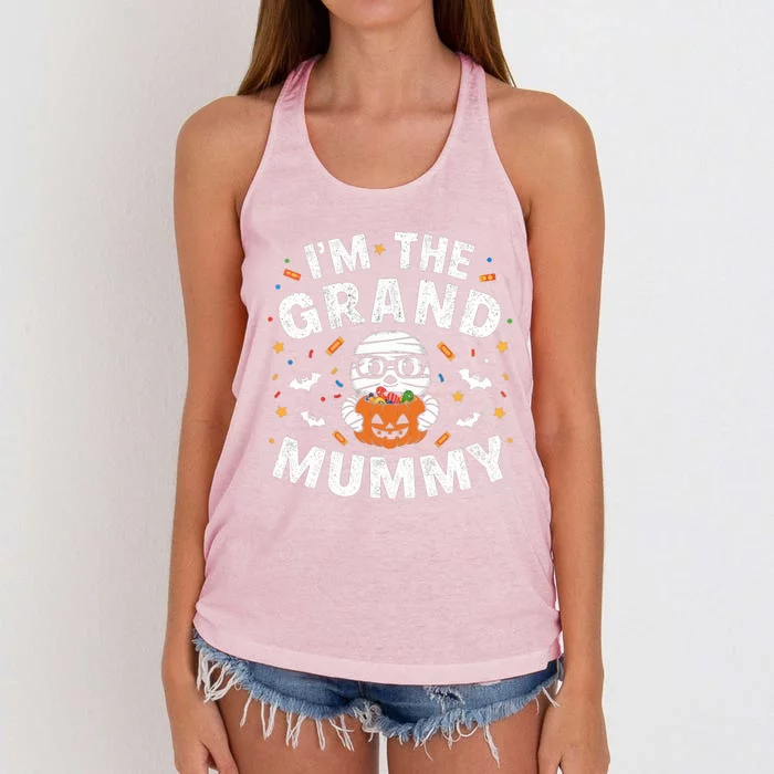 IM The Grand Mummy Halloween Mummy Grandma Costume Gift Women's Knotted Racerback Tank