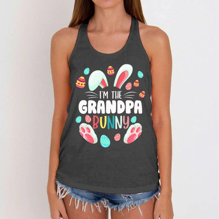 I'm The Grandpa Bunny Matching Family Easter Party Women's Knotted Racerback Tank