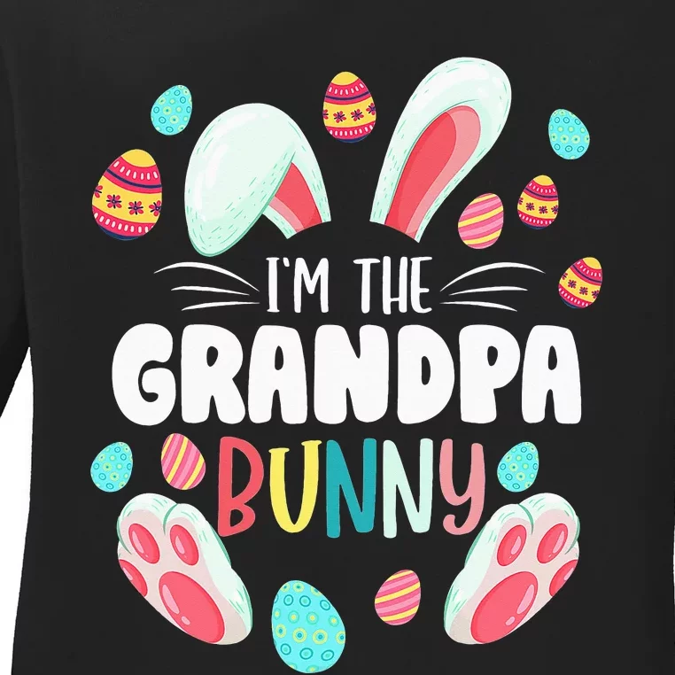 I'm The Grandpa Bunny Matching Family Easter Party Ladies Long Sleeve Shirt