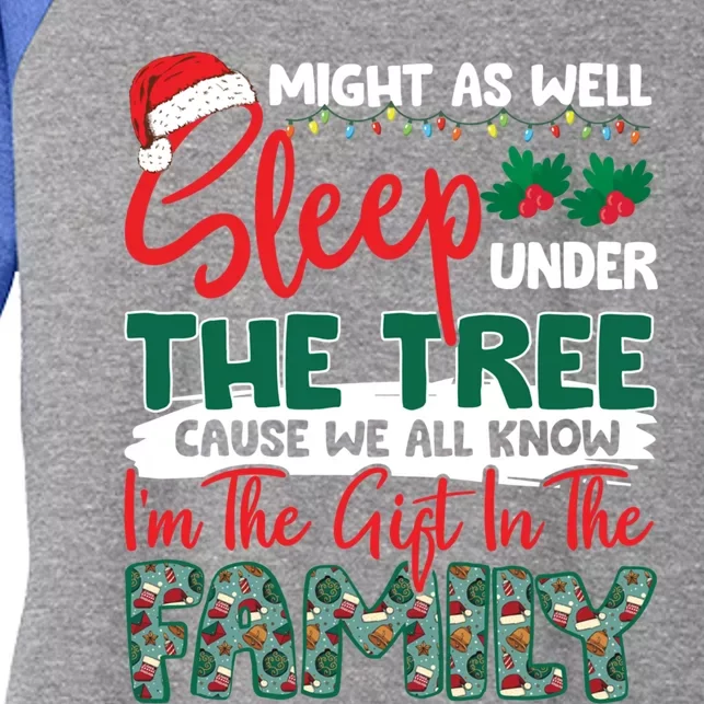 I'm The Gift In The Family Christmas Pajama Cute Gift Women's Tri-Blend 3/4-Sleeve Raglan Shirt