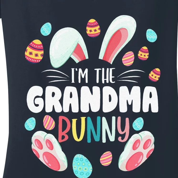 I'm The Grandma Bunny Matching Family Easter Party Women's V-Neck T-Shirt