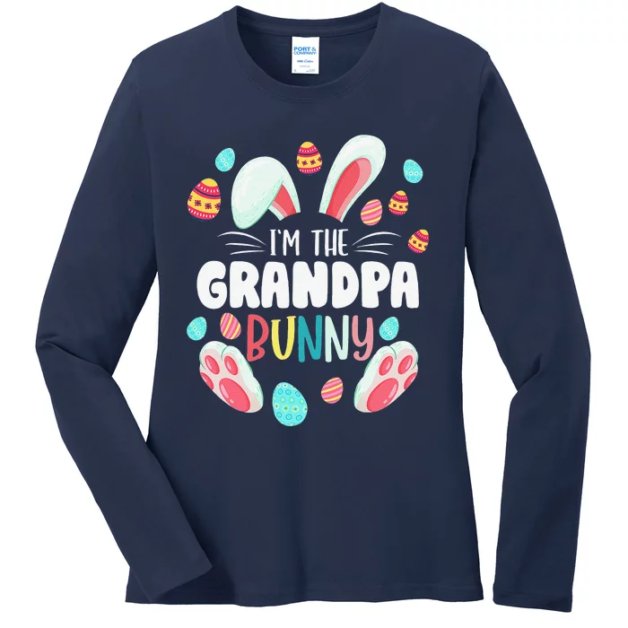 I'm The Grandpa Bunny Matching Family Easter Party Ladies Long Sleeve Shirt