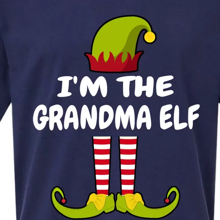 I'm The Grandma Elf Gift Family Squad Christmas Gift Sueded Cloud Jersey T-Shirt