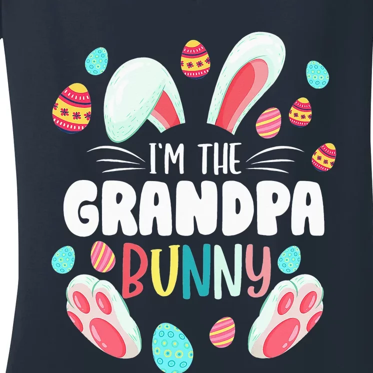 I'm The Grandpa Bunny Matching Family Easter Party Women's V-Neck T-Shirt