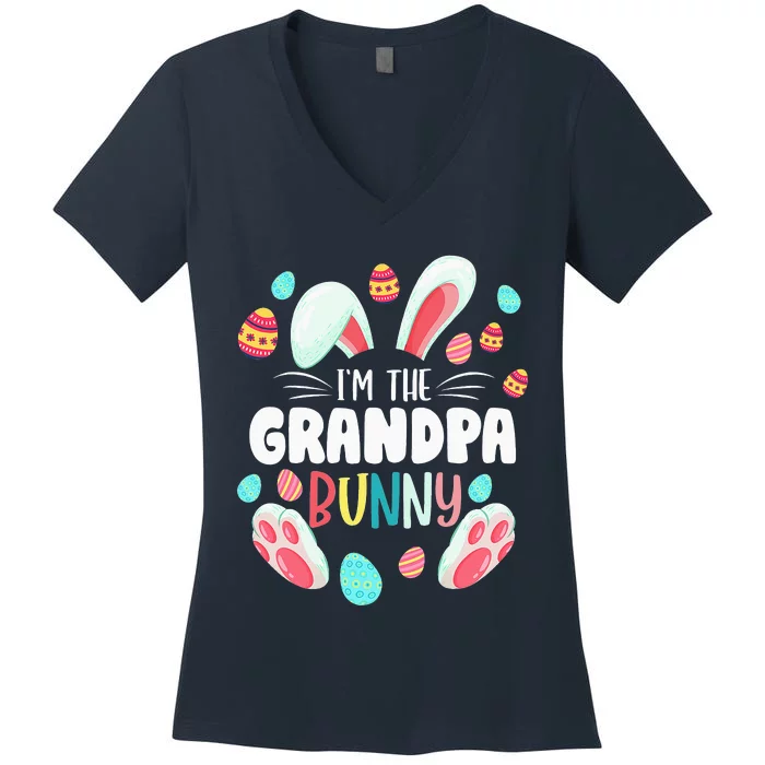 I'm The Grandpa Bunny Matching Family Easter Party Women's V-Neck T-Shirt