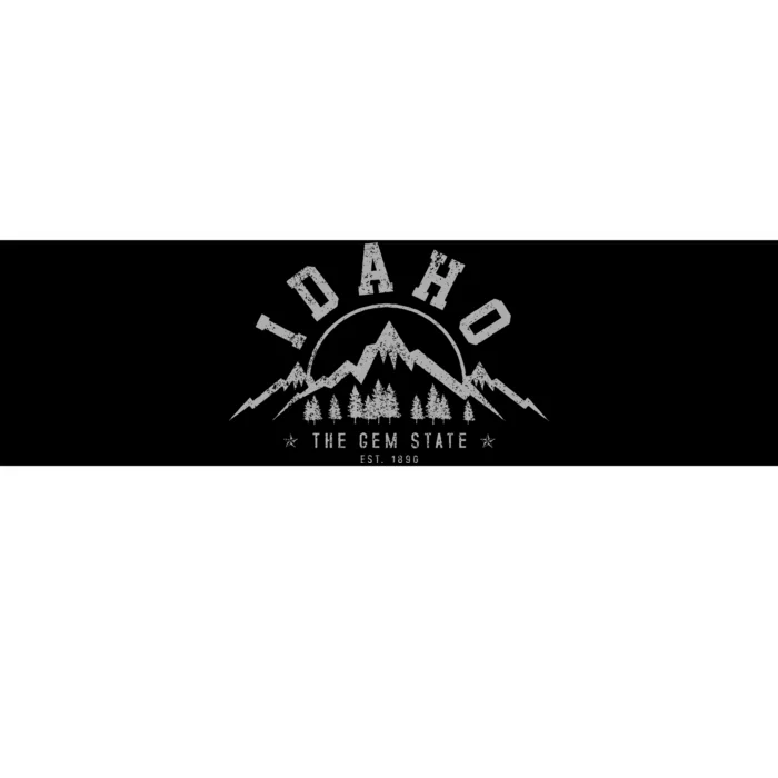 Idaho The Gem State Est. 1890 Vintage Mountains Bumper Sticker