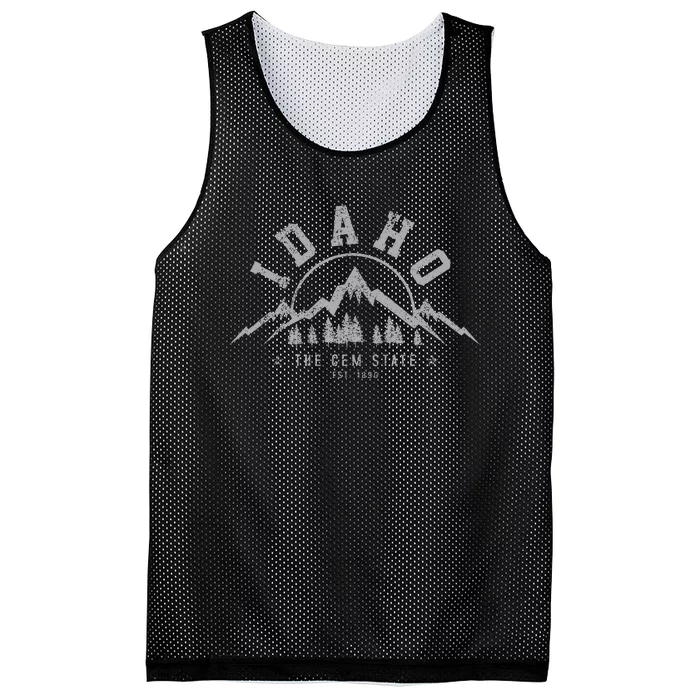 Idaho The Gem State Est. 1890 Vintage Mountains Mesh Reversible Basketball Jersey Tank