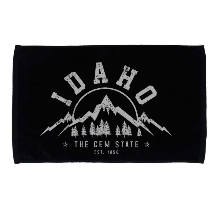 Idaho The Gem State Est. 1890 Vintage Mountains Microfiber Hand Towel