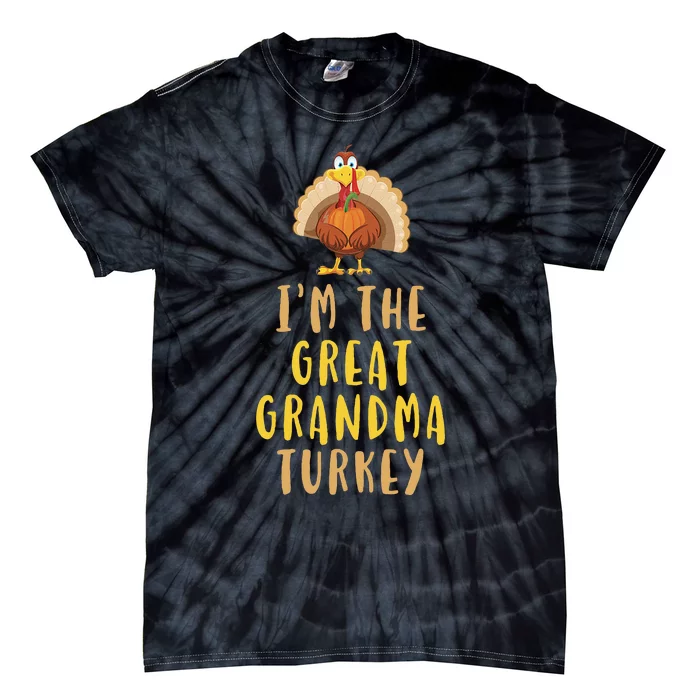 I'm The Great Grandma Turkey Family Thanksgiving Tie-Dye T-Shirt