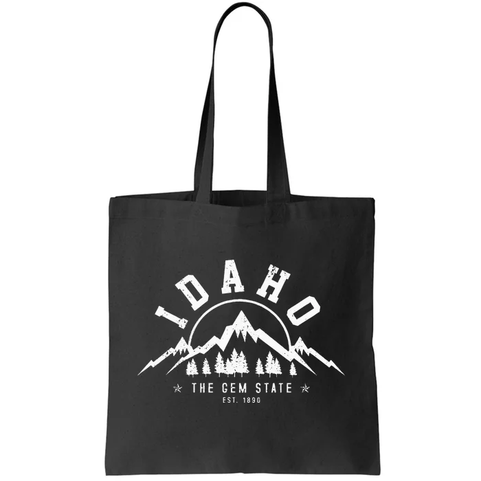 Idaho The Gem State Est. 1890 Vintage Mountains Gift Tote Bag