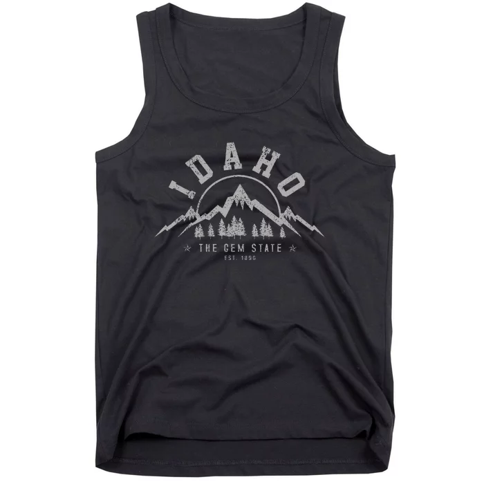 Idaho The Gem State Est. 1890 Vintage Mountains Tank Top