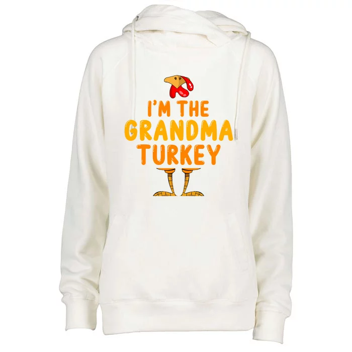 Im The Grandma Turkey Matching Thanksgiving Family Funny Gift Womens Funnel Neck Pullover Hood