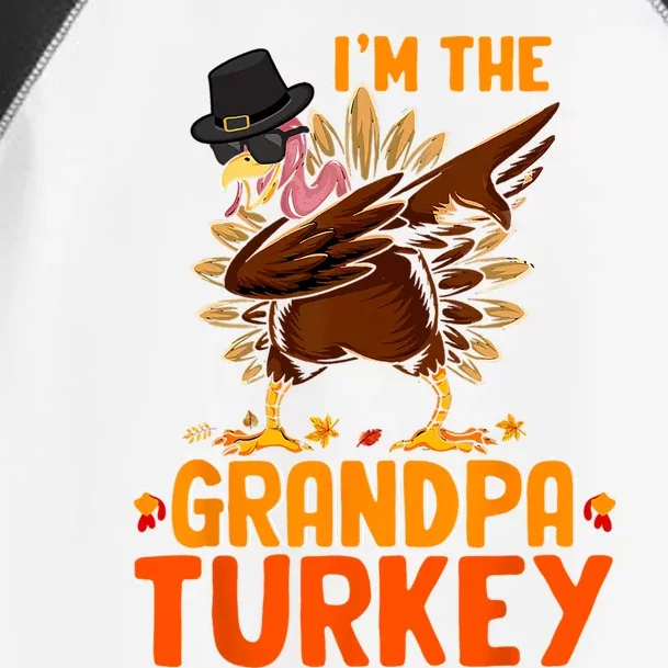 Im The Grandpa Turkey Thanksgiving Dabbing Turkey Family Funny Gift Toddler Fine Jersey T-Shirt