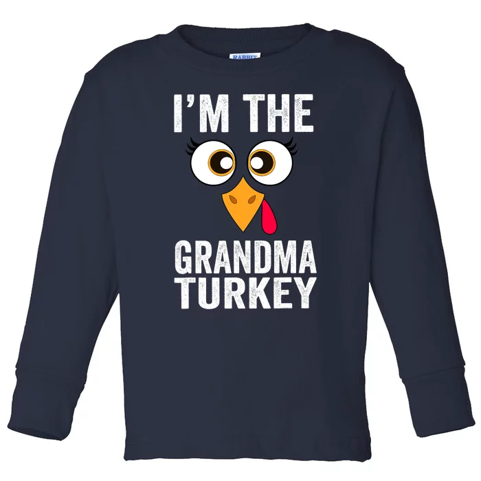 I'm The Grandma Turkey Thanksgiving Family Matching Grandma Toddler Long Sleeve Shirt