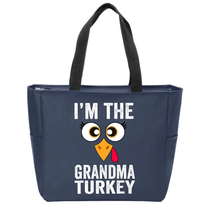 I'm The Grandma Turkey Thanksgiving Family Matching Grandma Zip Tote Bag