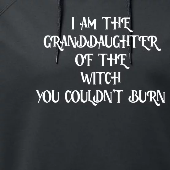 Im The Granddaughter Of The Witch You Couldnt Burn Performance Fleece Hoodie