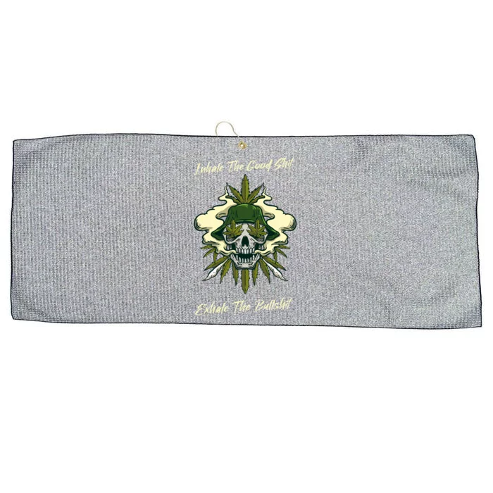 Inhale The Good Shit Exhale The Bullshit Weed Smoking 432 Gift Large Microfiber Waffle Golf Towel