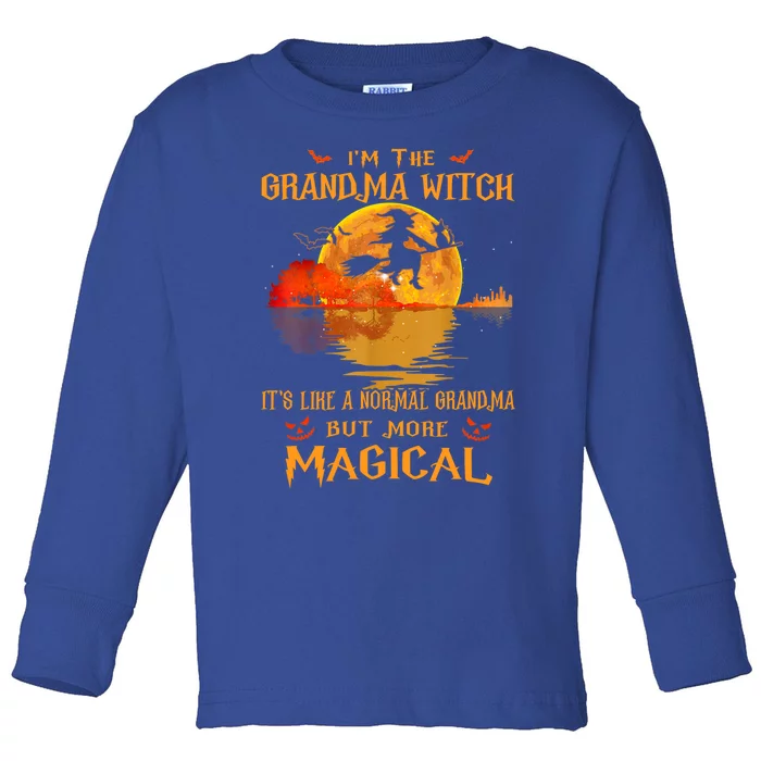 Im The Grandma Witch Its Like A Normal Grandma Halloween Gift Toddler Long Sleeve Shirt