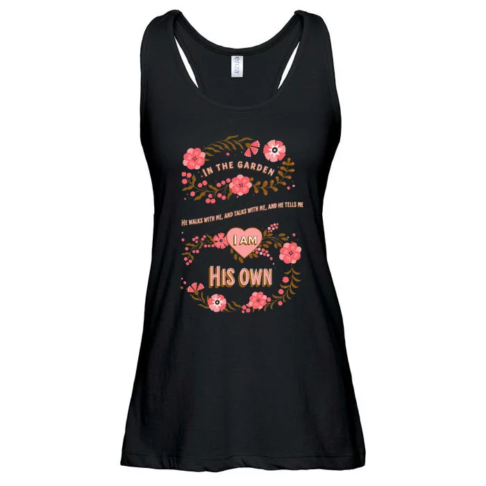 In The Garden He Walks With Me And He Talks With Me Ladies Essential Flowy Tank