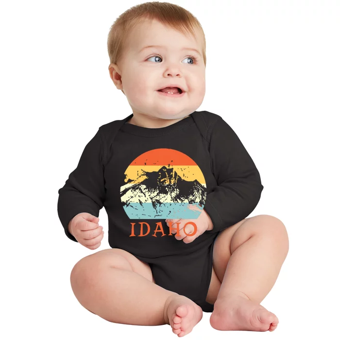 Idaho The Gem State Idaho Baby Long Sleeve Bodysuit