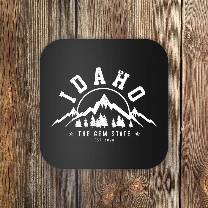 Idaho The Gem State Est 1890 Vintage Mountains Gift Coaster