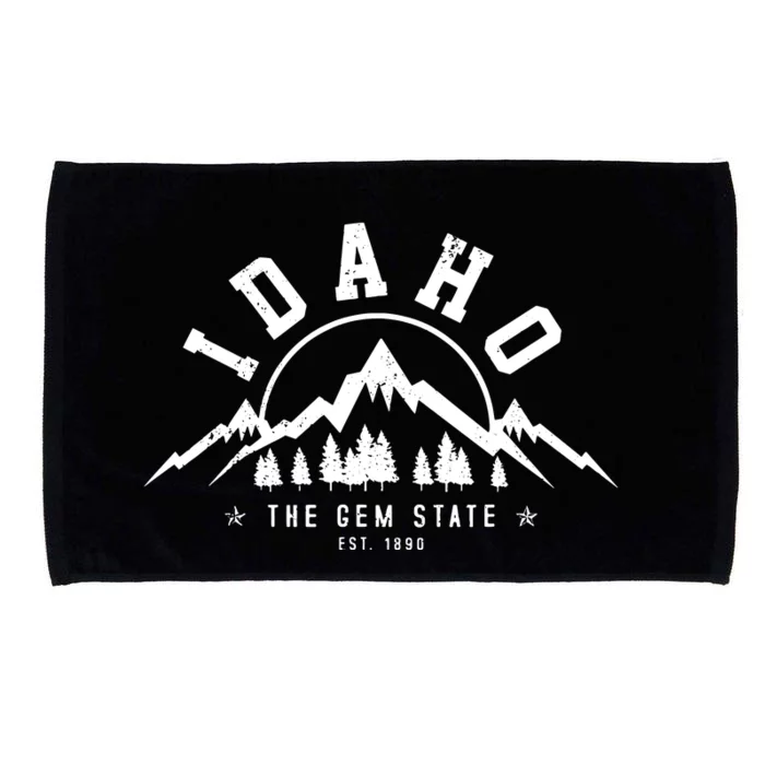 Idaho The Gem State Est 1890 Vintage Mountains Gift Microfiber Hand Towel