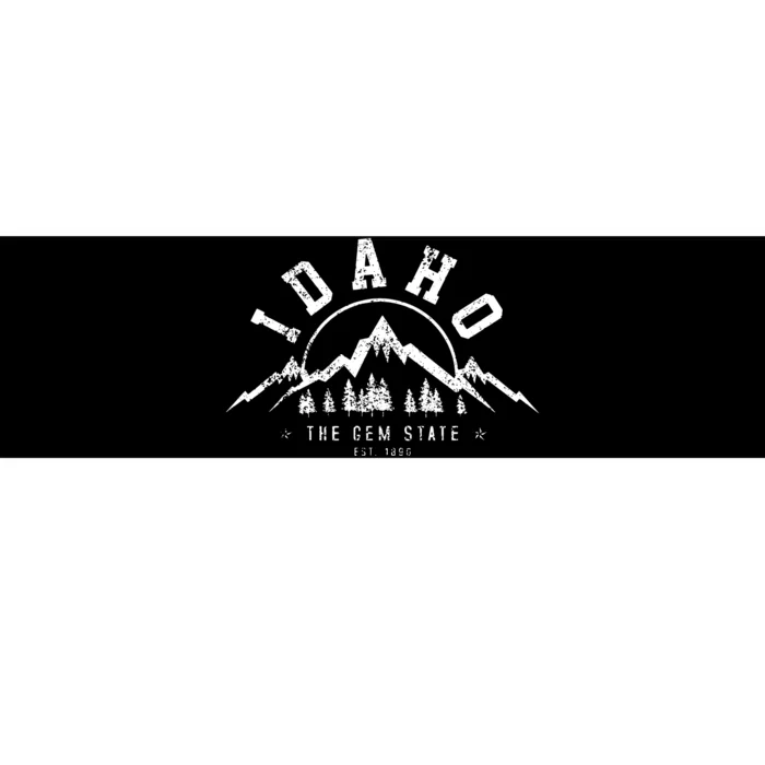 Idaho The Gem State Est 1890 Vintage Mountains Bumper Sticker