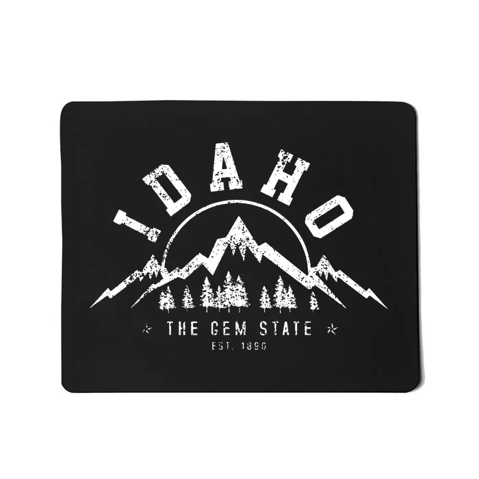 Idaho The Gem State Est 1890 Vintage Mountains Mousepad