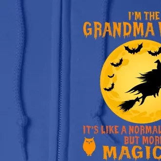 Im The Grandma Witch Halloween Magical Broom Funny Gift Full Zip Hoodie