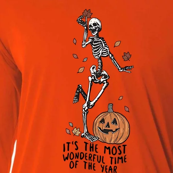 Its The Greatest Time Of The Year Funny Skeleton Halloween Cute Gift Cooling Performance Long Sleeve Crew