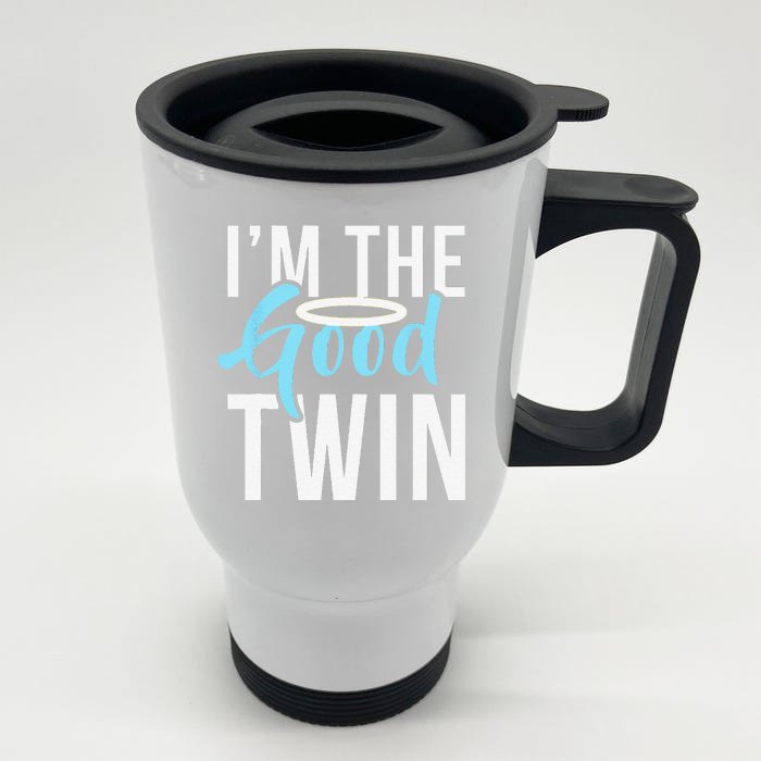 Im The Good Twin Funny Halloween Horror Front & Back Stainless Steel Travel Mug